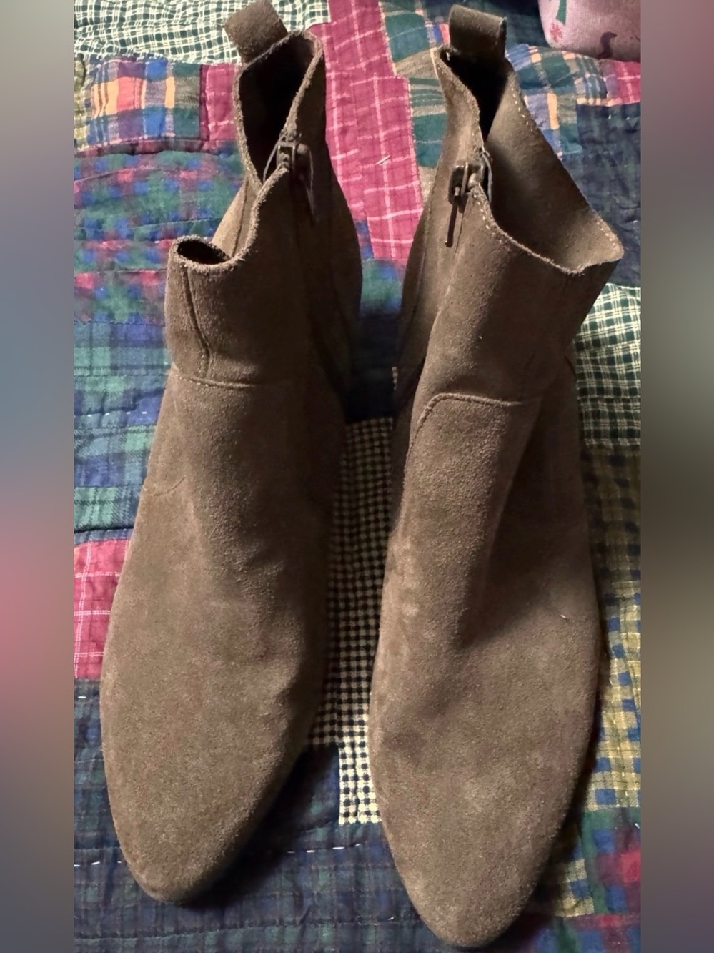 Crown Vintage Suede Heeled Booties